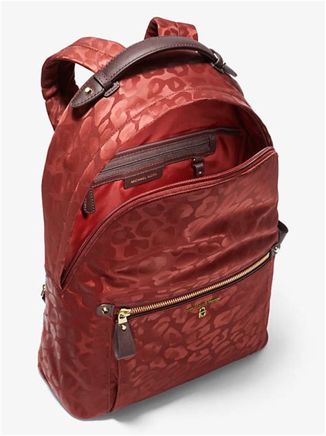 michael kors kelsey large leopard backpack|Kelsey Large Leopard Nylon Backpack .